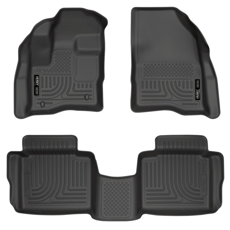 Ford Taurus Floor Liners - Front + Rear - Husky Liners - WeatherBeater Combo - Black - `10-`13